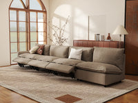 Modular Cero Reclining Sectionals | 4-Piece Khaki Linen Home Living Couch Sectionals 4-Seater