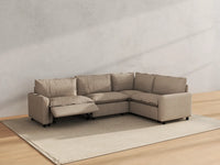 Modular Cero Reclining Sectionals | 4-Piece Khaki Linen Home Living L-Shaped Sectionals 4-Seater