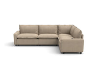 Modular Cero Sectional Recliner | 4-Piece Khaki Linen Large Space L-Shaped Sectionals 4-Seater