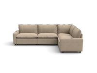 Modular Cero Reclining Sectionals | 4-Piece Khaki Linen Large Space L-Shaped Sectionals 4-Seater