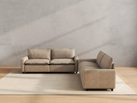 Modular Cero Reclining Sectionals | 4-Piece Khaki Linen Large Space V-Shaped Sectionals 4-Seater