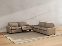 Modular Cero Reclining Sectionals | 4-Piece Khaki Linen Large Space V-Shaped Sectionals 4-Seater