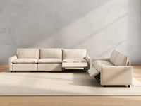 5 Piece Beige Linen Home Living Corner Sectionals 5 Seater 5