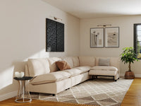 Modular Cero Reclining Sectionals | 5-Piece Beige Linen Home Living L-Shaped Sectionals 5-Seater