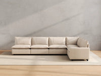 Modular Cero Modular Sectionals | 5-Piece Beige Linen Home Living L-Shaped Sectionals 5-Seater