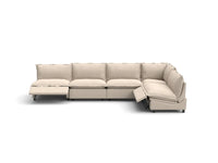 Modular Cero Reclining Sectionals | 5-Piece Beige Linen Home Living L-Shaped Sectionals 5-Seater