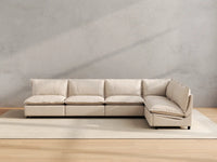 Modular Cero Reclining Sectionals | 5-Piece Beige Linen Home Living L-Shaped Sectionals 5-Seater