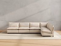 Modular Cero Reclining Sectionals | 5-Piece Beige Linen Home Living L-Shaped Sectionals 5-Seater