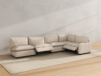 Modular Cero Reclining Sectionals | 5-Piece Beige Linen Home Living L-Shaped Sectionals 5-Seater