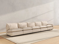 5 Piece Beige Linen Large Space Couch Sectionals 5 Seater 3