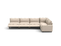 Modular Cero Reclining Sectionals | 5-Piece Beige Linen Large Space L-Shaped Sectionals 5-Seater