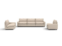 5 Piece Beige Linen Luxury Villa U Shaped Sectionals 5 Seater 3