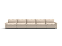 5 Piece Beige Linen Small Apartment Couch Sectionals 5 Seater 2