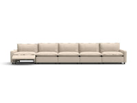 5 Piece Beige Linen Small Apartment Couch Sectionals 5 Seater 3