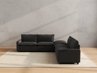 Modular Cero Modular Sectionals | 5-Piece Grey Linen Grand Estate V-Shaped Sectionals 4-Seater with 1-Ottoman