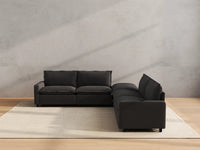 Modular Cero Reclining Sectionals | 5-Piece Grey Linen Grand Estate V-Shaped Sectionals 4-Seater with 1-Ottoman