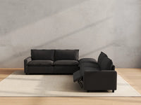 Modular Cero Reclining Sectionals | 5-Piece Grey Linen Grand Estate V-Shaped Sectionals 4-Seater with 1-Ottoman