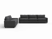 5 Piece Grey Linen Home Living Corner Sectionals 5 Seater 2