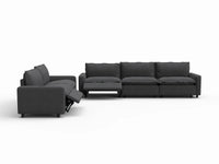 5 Piece Grey Linen Home Living Corner Sectionals 5 Seater 3