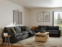 5 Piece Grey Linen Home Living Corner Sectionals 5 Seater 7
