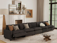 5 Piece Grey Linen Home Living Couch Sectionals 5 Seater 1