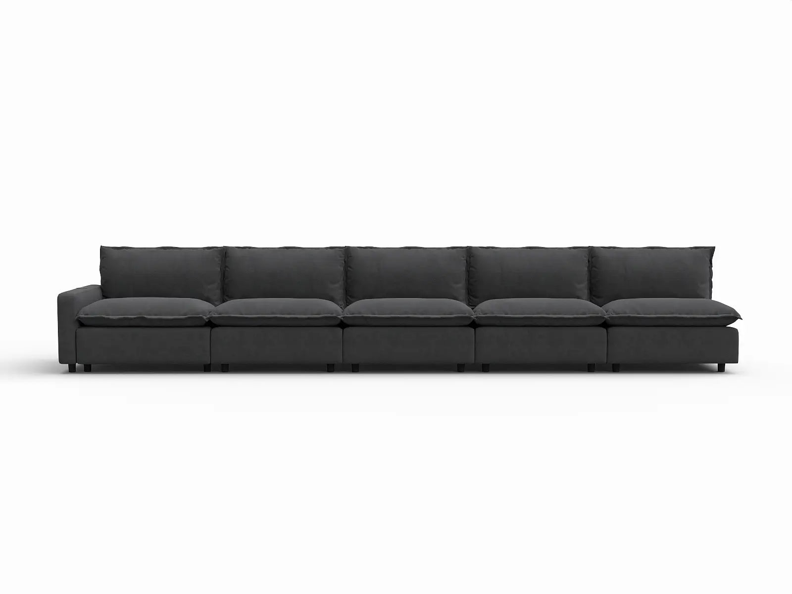 5 Piece Grey Linen Home Living Couch Sectionals 5 Seater 2