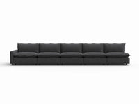 5 Piece Grey Linen Home Living Couch Sectionals 5 Seater 2