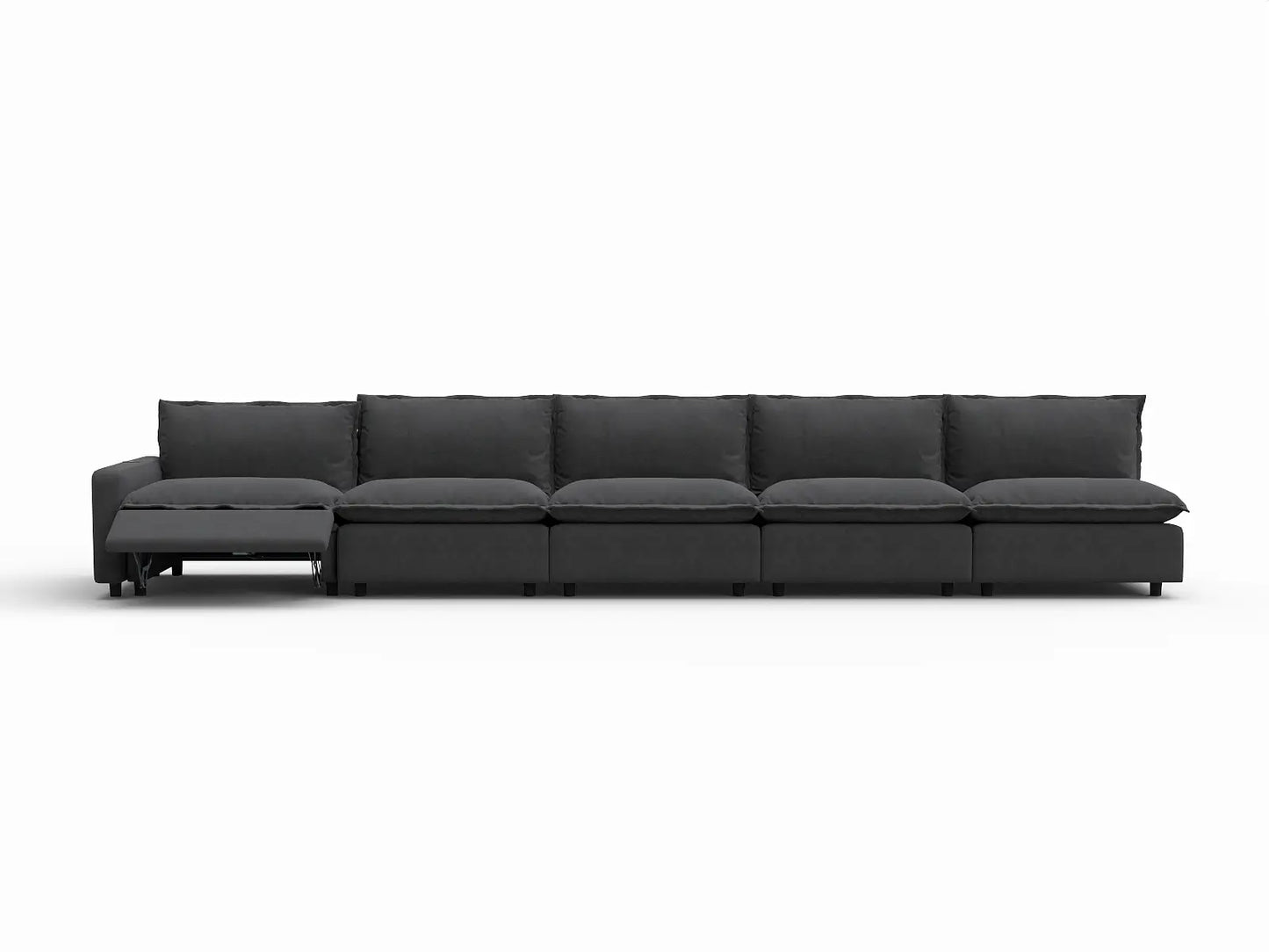 5 Piece Grey Linen Home Living Couch Sectionals 5 Seater 3