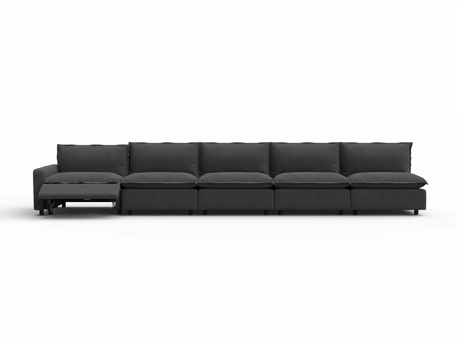 5 Piece Grey Linen Home Living Couch Sectionals 5 Seater 3