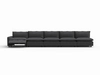 5 Piece Grey Linen Home Living Couch Sectionals 5 Seater 3