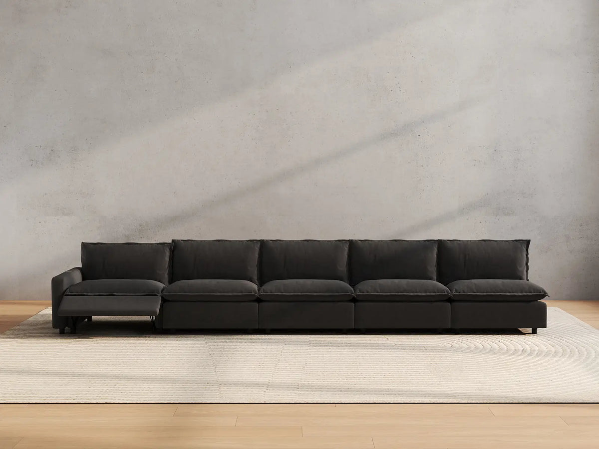 5 Piece Grey Linen Home Living Couch Sectionals 5 Seater 5