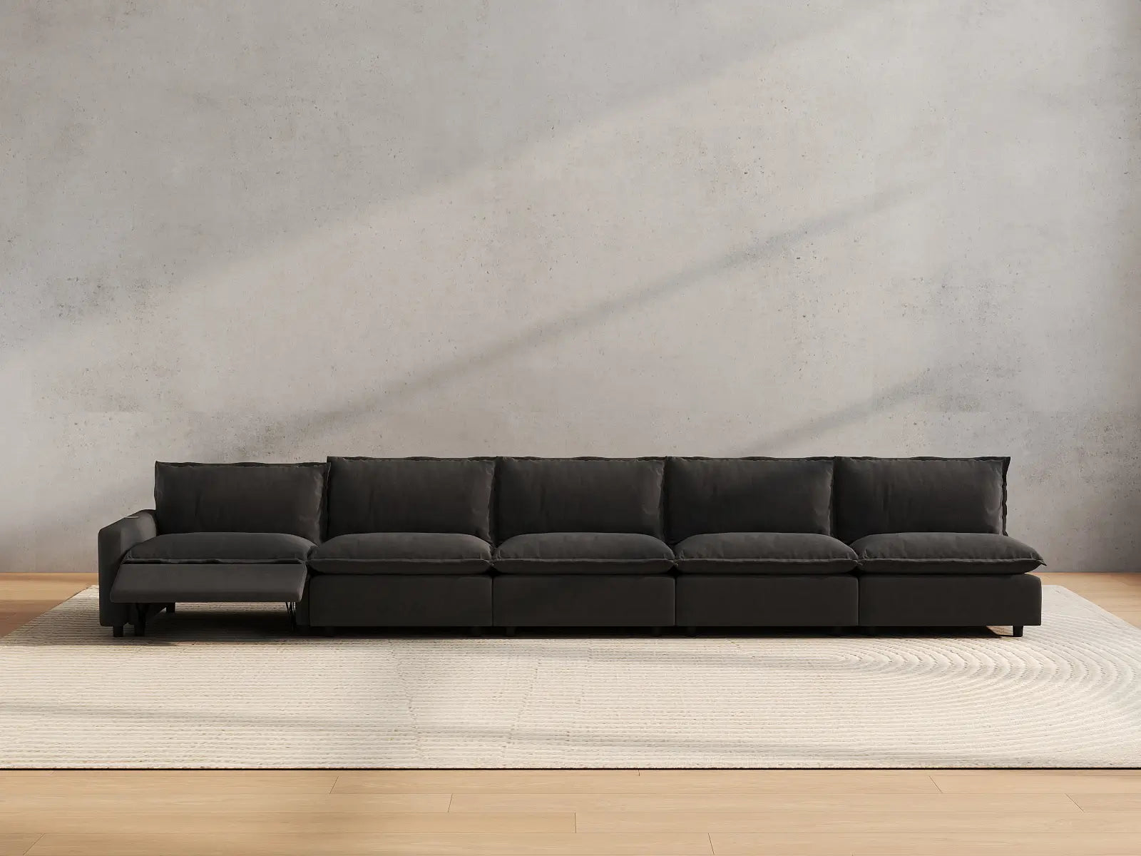 5 Piece Grey Linen Home Living Couch Sectionals 5 Seater 5