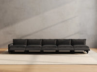 5 Piece Grey Linen Kid Friendly Chic Couch Sectionals 5 Seater 5