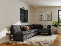 Modular Cero Reclining Sectionals | 5-Piece Grey Linen Large Space L-Shaped Sectionals 5-Seater