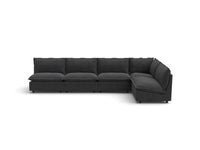 Modular Cero Modular Sectionals | 5-Piece Grey Linen Large Space L-Shaped Sectionals 5-Seater