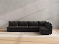 Modular Cero Modular Sectionals | 5-Piece Grey Linen Large Space L-Shaped Sectionals 5-Seater