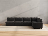 Modular Cero Modular Sectionals | 5-Piece Grey Linen Large Space L-Shaped Sectionals 5-Seater