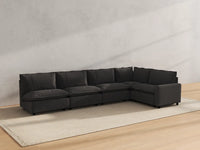 Modular Cero Modular Sectionals | 5-Piece Grey Linen Large Space L-Shaped Sectionals 5-Seater