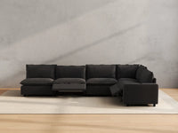 Modular Cero Reclining Sectionals | 5-Piece Grey Linen Large Space L-Shaped Sectionals 5-Seater