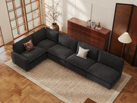 Modular Cero Modular Sectionals | 5-Piece Grey Linen Large Space L-Shaped Sectionals 5-Seater