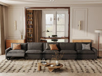 5 Piece Grey Linen Main Living Area Couch Sectionals 5 Seater 1