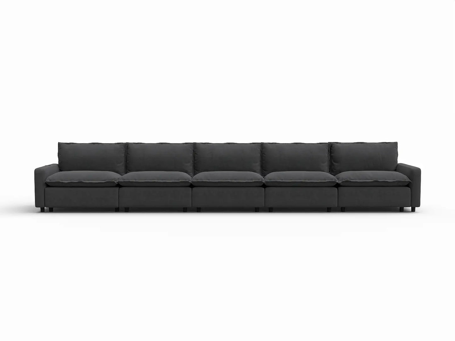 5 Piece Grey Linen Main Living Area Couch Sectionals 5 Seater 2