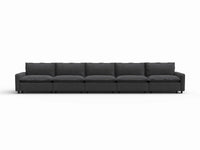5 Piece Grey Linen Main Living Area Couch Sectionals 5 Seater 2