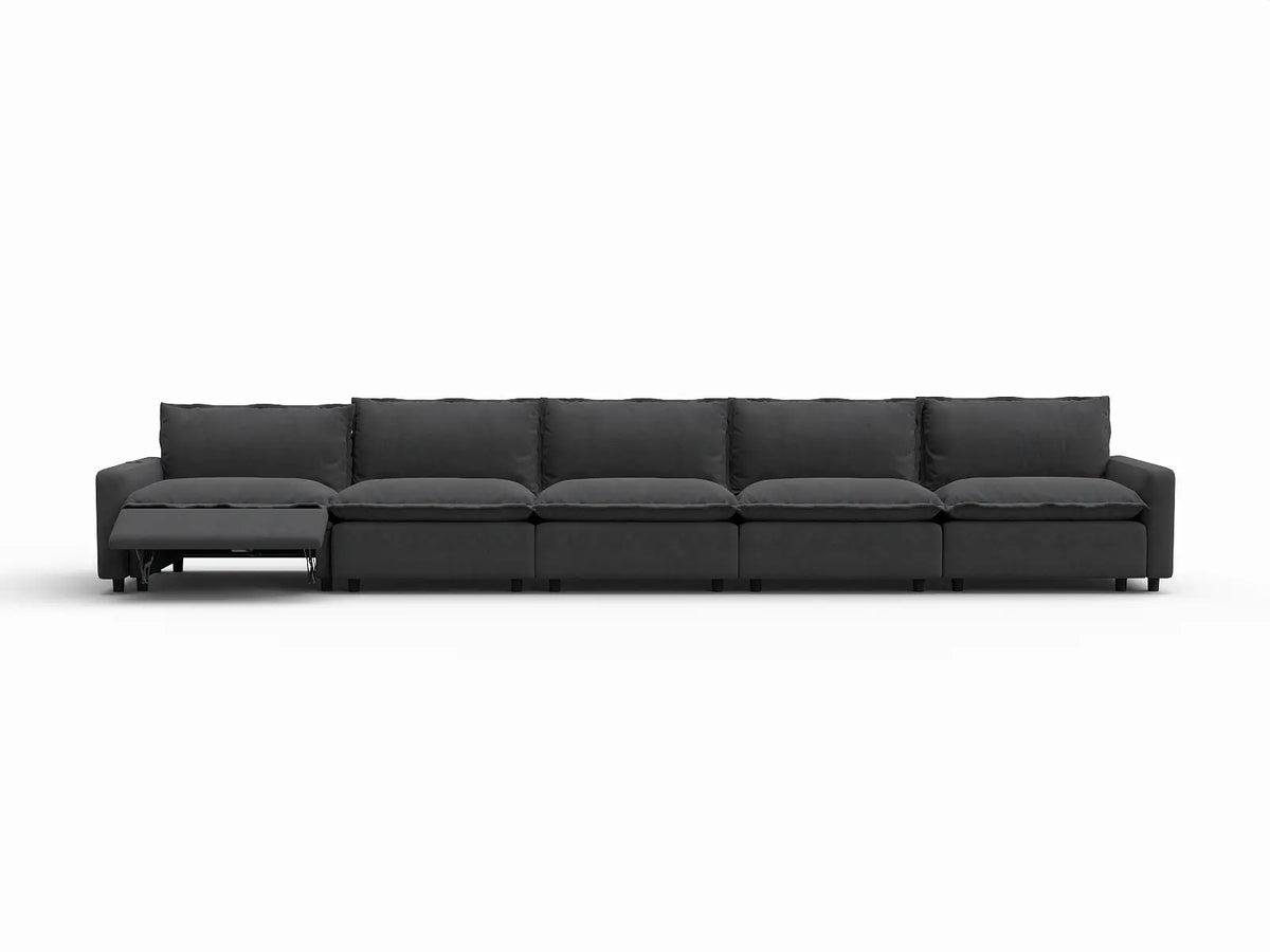 5 Piece Grey Linen Main Living Area Couch Sectionals 5 Seater 3