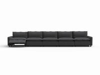 5 Piece Grey Linen Main Living Area Couch Sectionals 5 Seater 3