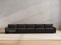 5 Piece Grey Linen Main Living Area Couch Sectionals 5 Seater 5