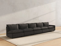 5 Piece Grey Linen Single Family Couch Sectionals 5 Seater 4