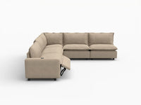 5 Piece Khaki Linen Great Room V Shaped Sectionals 5 Seater 3