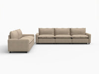 5 Piece Khaki Linen Home Living Corner Sectionals 5 Seater 2