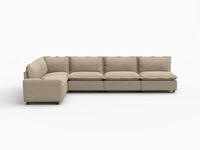5 Piece Khaki Linen Home Living L Shaped Sectionals 5 Seater 2